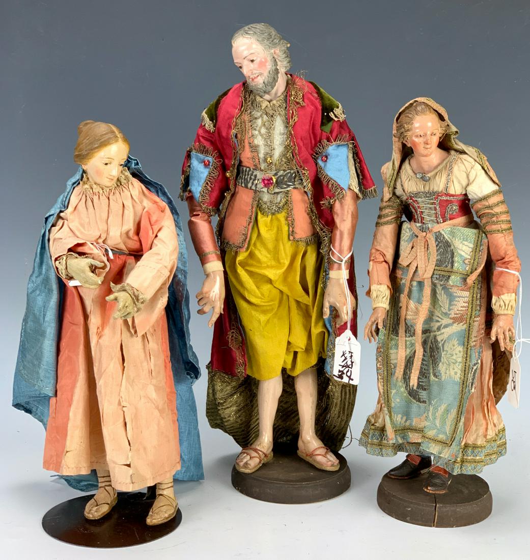 3 Italian Creche Figures Gesso Over Wood (1 of 8)