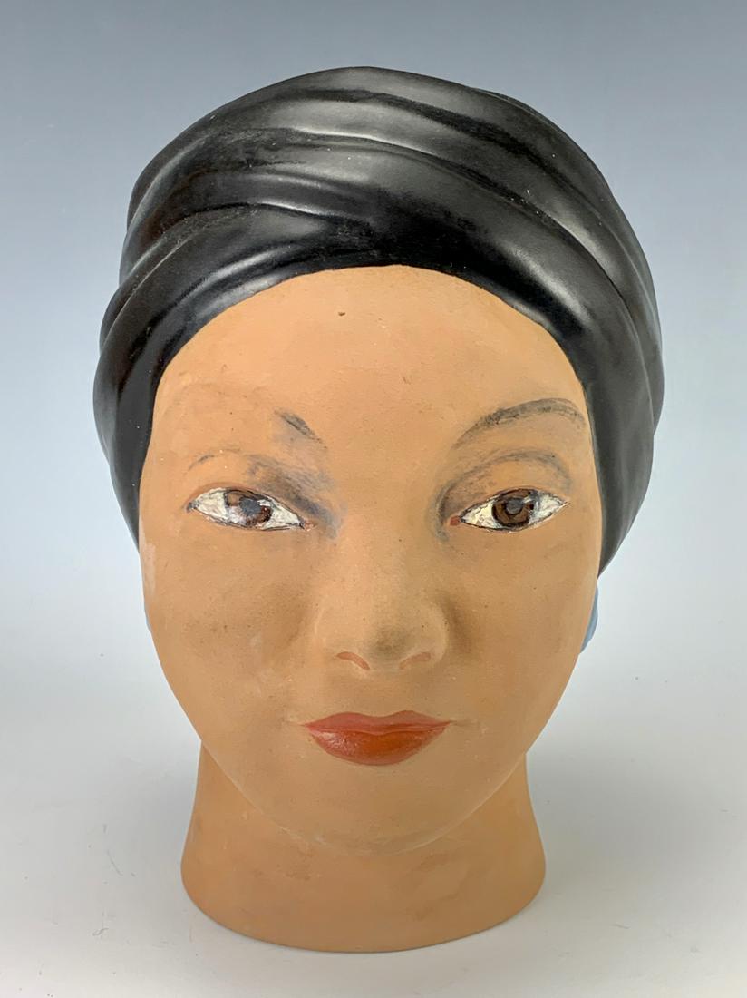 Rare Catalina Pottery Woman Head Vase (1 of 5)