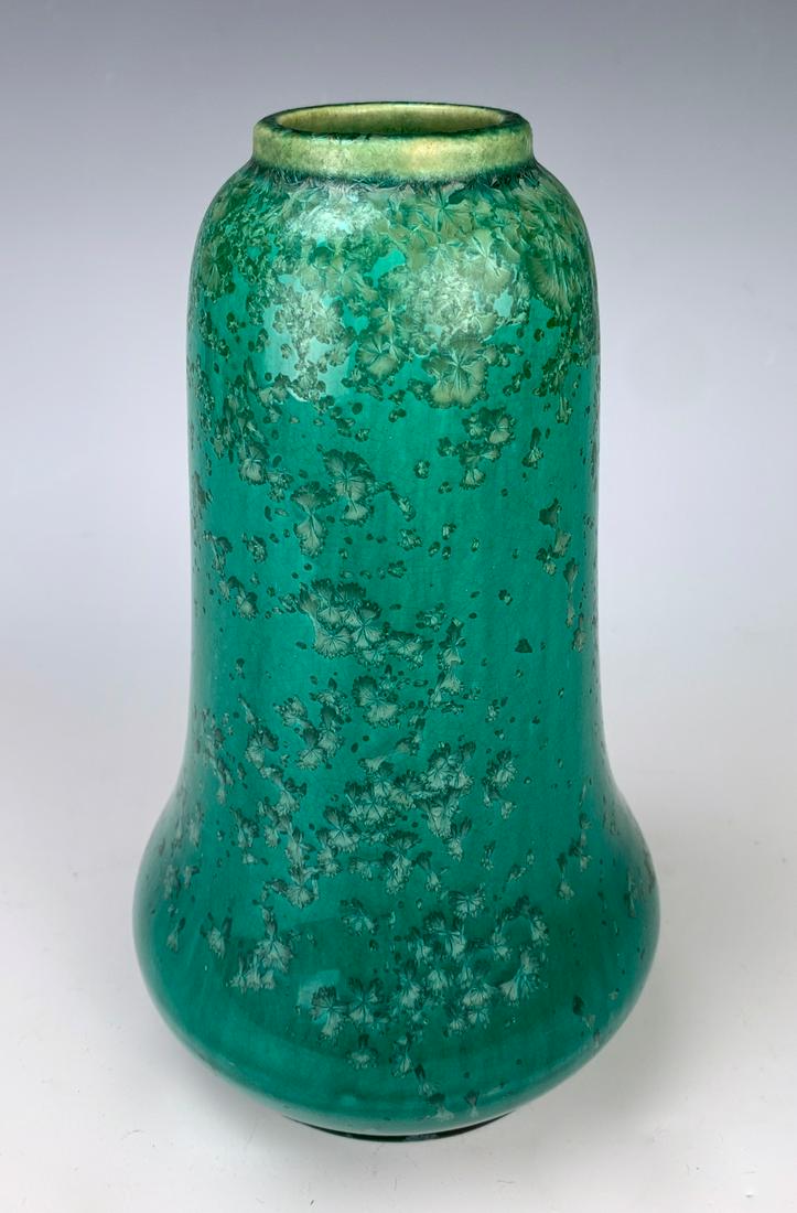 Rare Thomas Gotham Green Crystalline Vase (1 of 5)