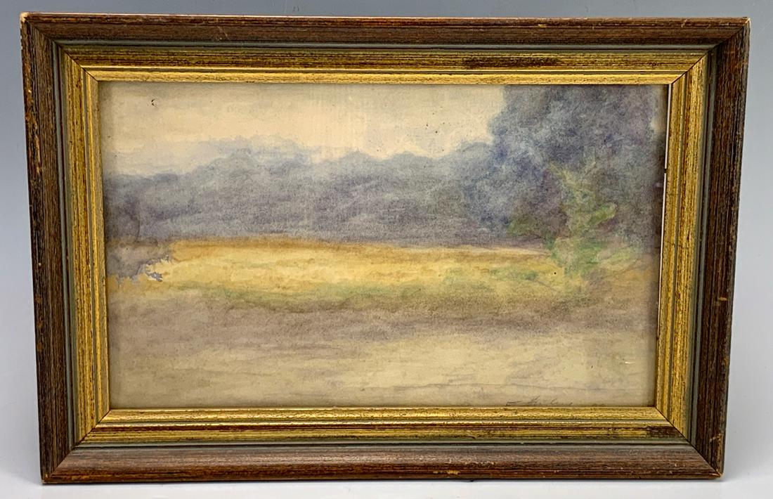 E.T. Hurley (Rookwood Artist) Watercolor: Signed "E.T. Hurley" (Rookwood artist) on lower right, dated '28, good condition, 5.5" x 9"
