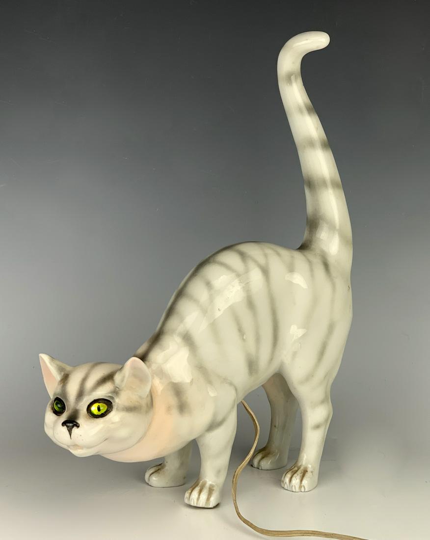 Hunched Back Porcelain "Cat" Perfume Lamp C.1920 (1 of 5)