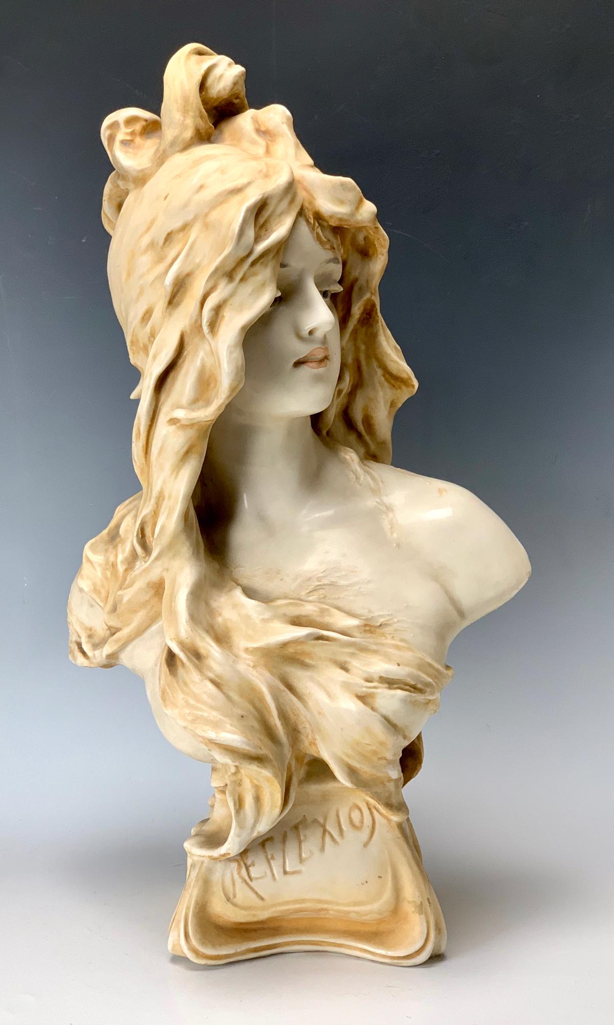 Large Art Nouveau Amphora Bust of a Beauty C.1900 (1 of 5)
