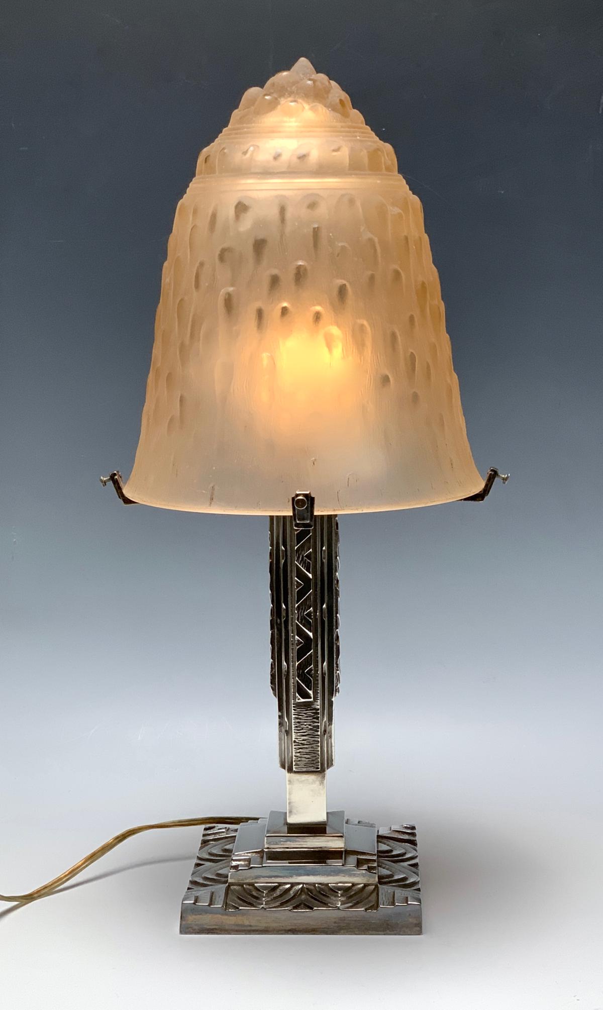 Sgd. Muller Freres Luneville Art Deco Lamp C.1920 (1 of 5)