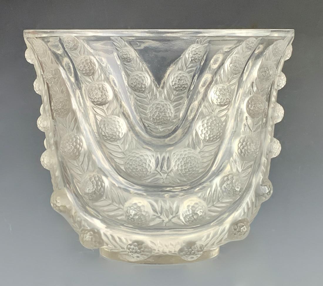 R. Lalique "Vichy" Crystal Vase C. 1937 (1 of 6)