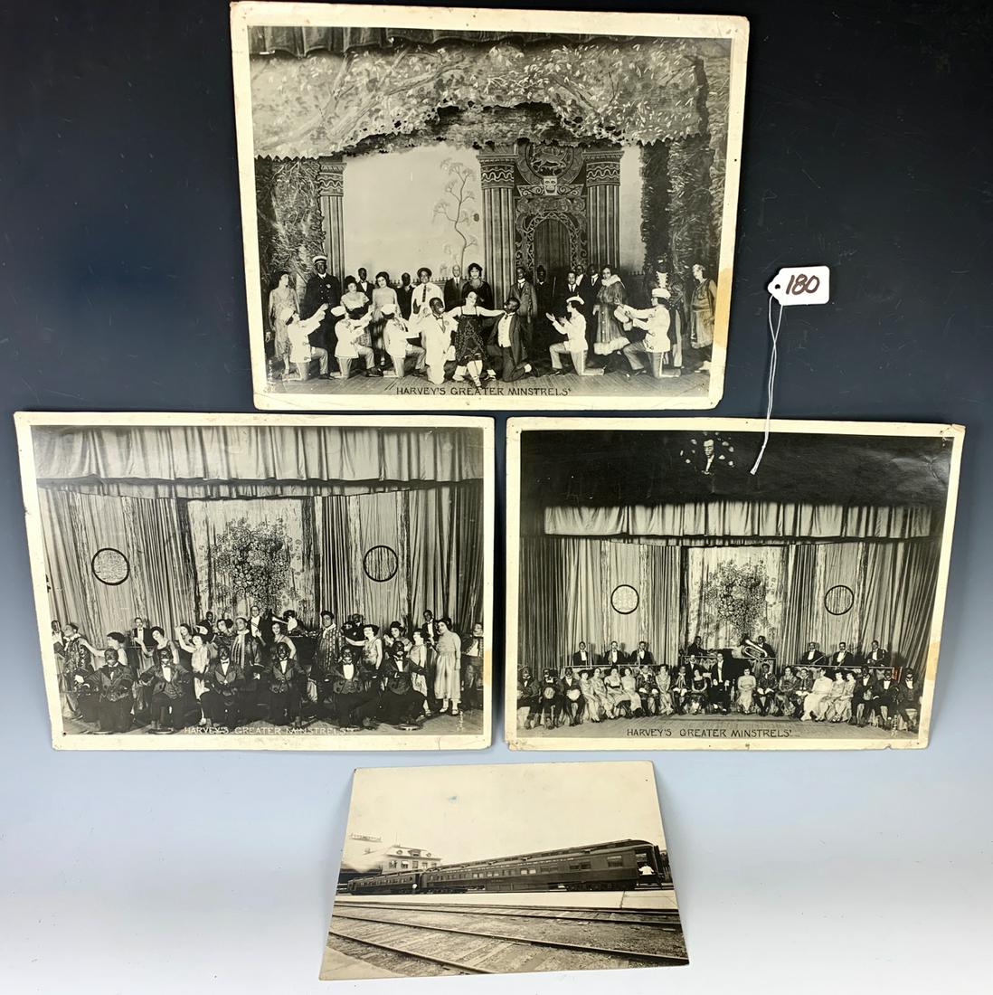3 Large Orig. Photos "Harvey's Greater Minstrels" (1 of 5)