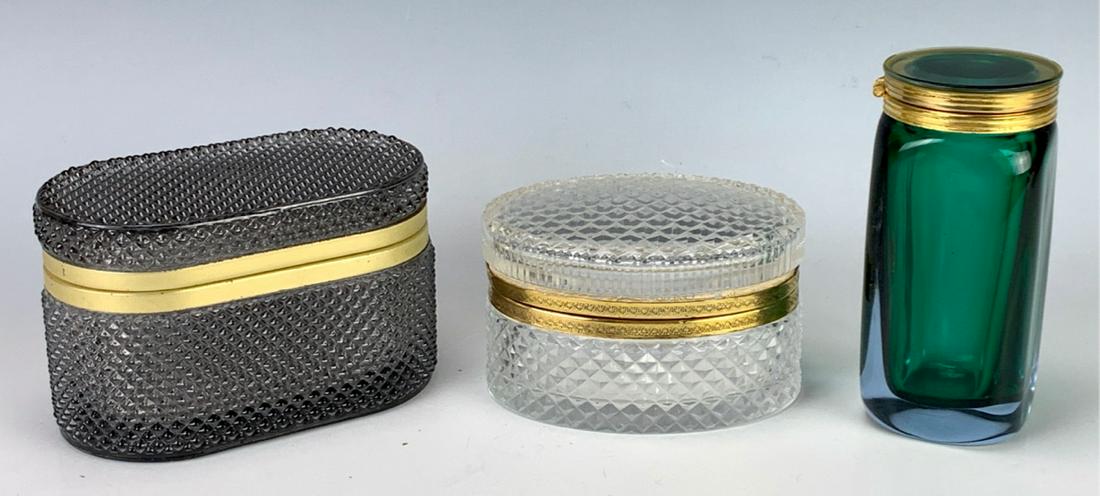 Group of 3 Vintaged Hinged Glass Boxes (1 of 1)