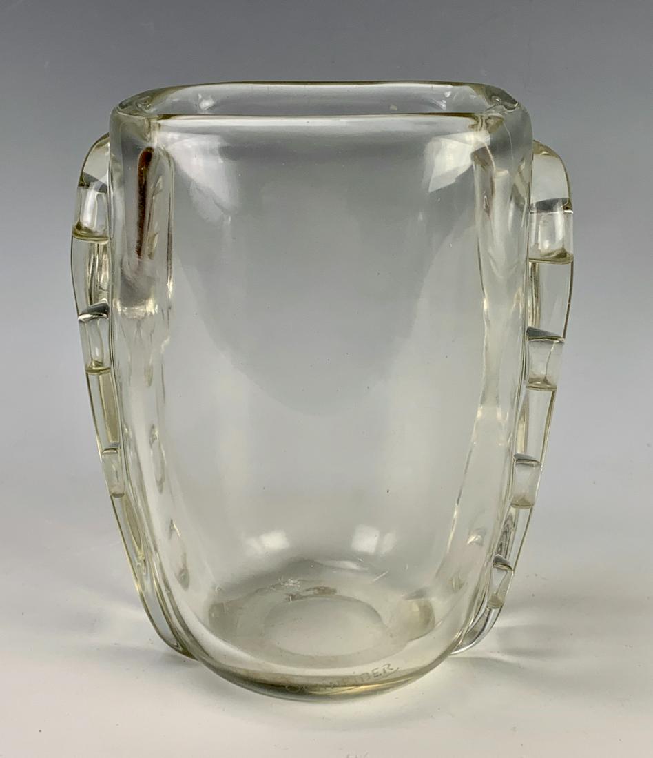 Signed Schneider Art Deco Glass Vase w/ Handles (1 of 5)