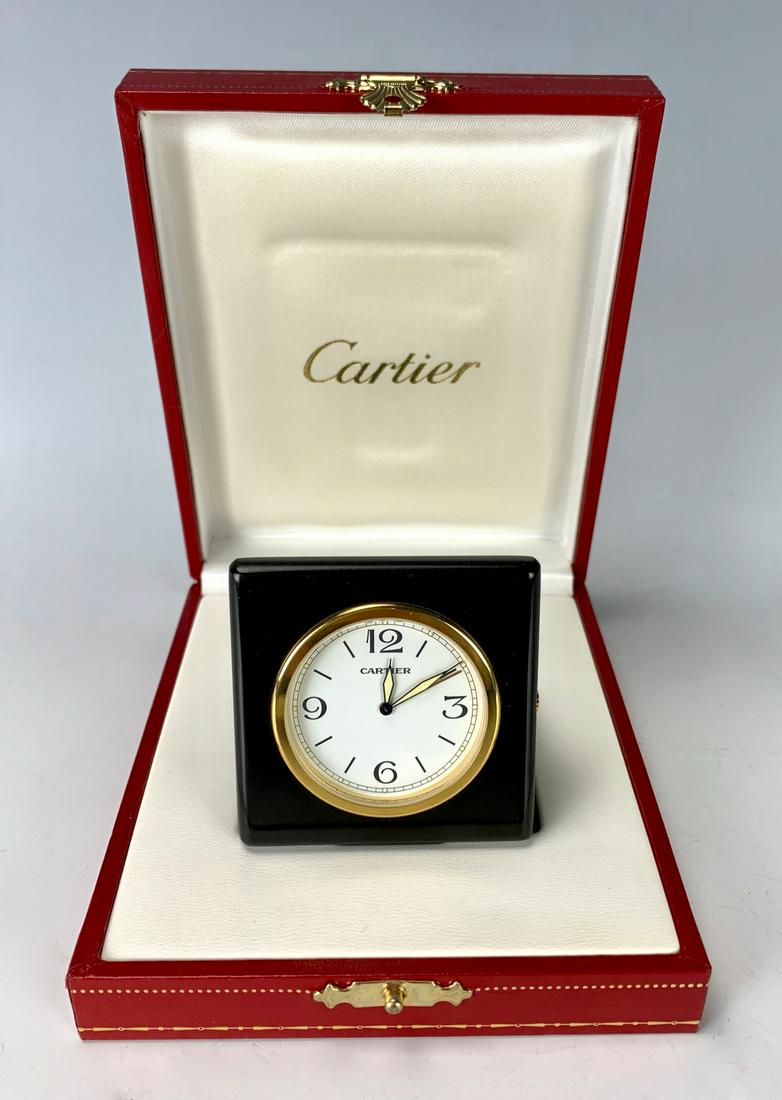Cartier Travel Alarm Clock with Original Case (1 of 2)