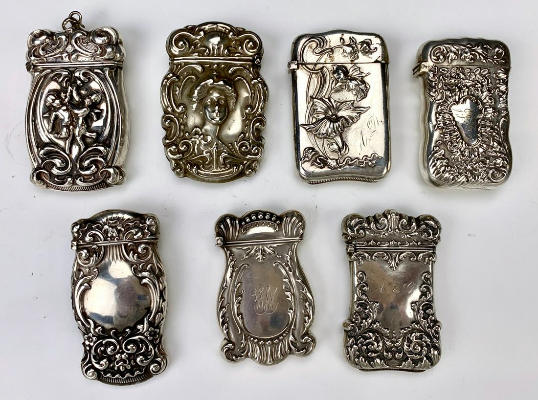5 Sterling & 2 Silver Plate Victorian Match Safes (1 of 2)