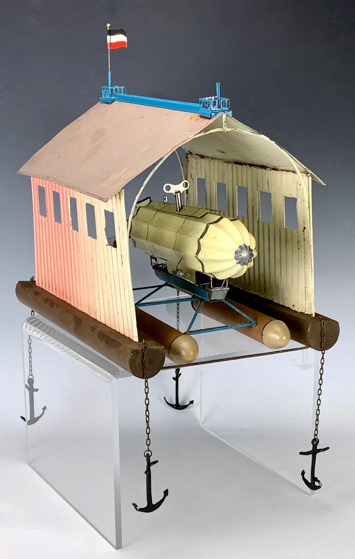 Replica of Rare Marklin Toy Zeppelin & Hangar (1 of 10)
