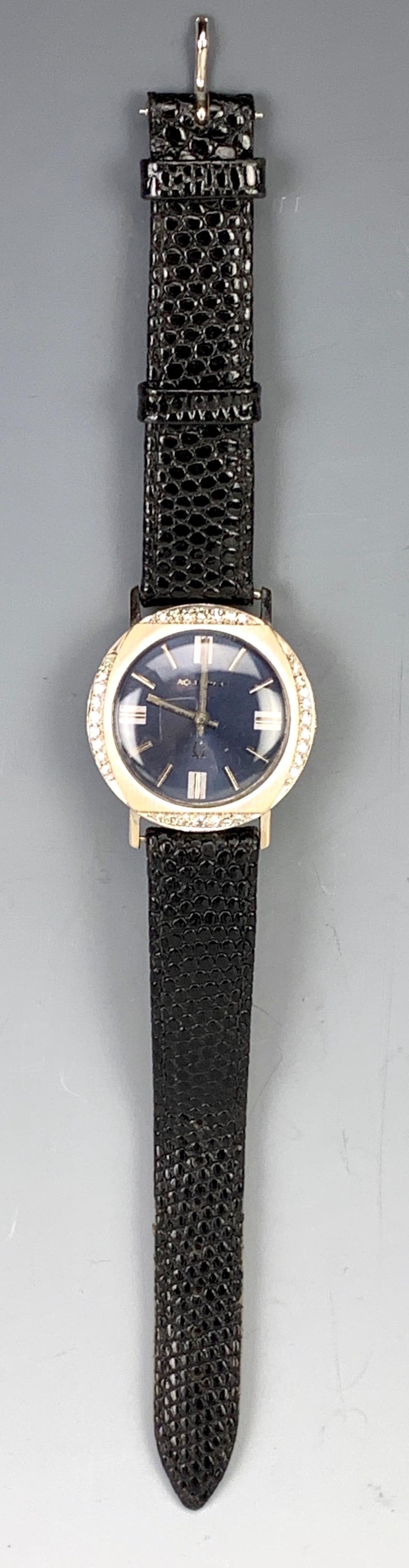 Bulova 14K Accutron 0.5ctw Diamonds: Bulova 14K Accutron, 0.5ctw diamonds, buckle missing **Most watches in running condition at time of auction. Contact us for detailed condition report***Clock and watches are not guaranteed*