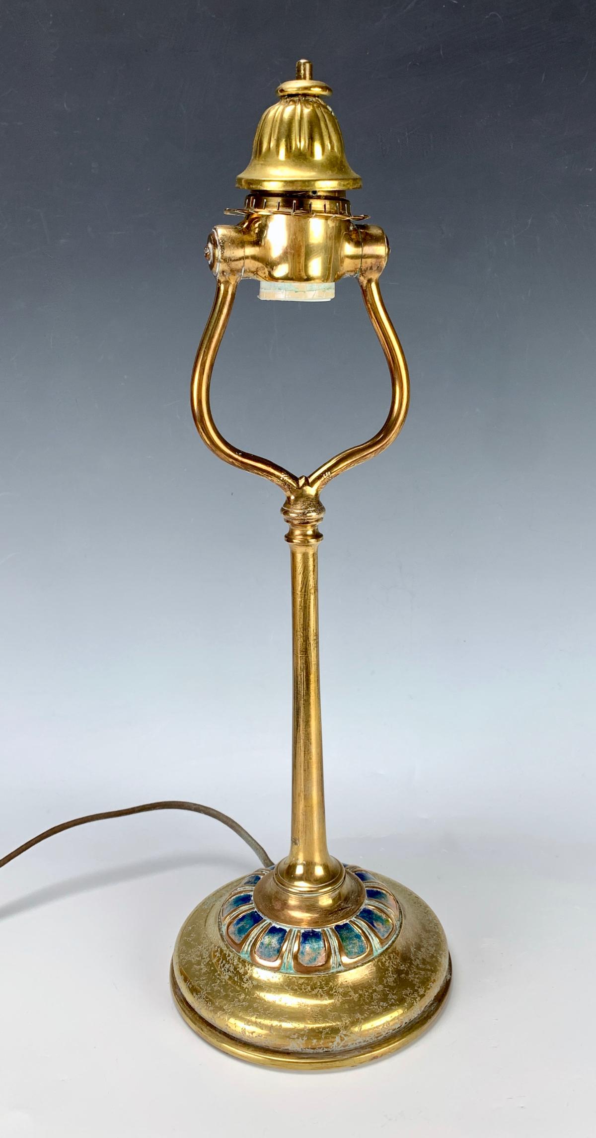 L.C. Tiffany Furnaces Bronze & Enamel Lamp Base (1 of 4)