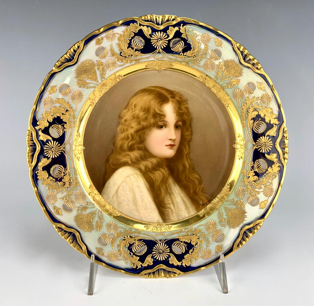 Royal Vienna Portrait Plate Signed Wagner (1 of 4)
