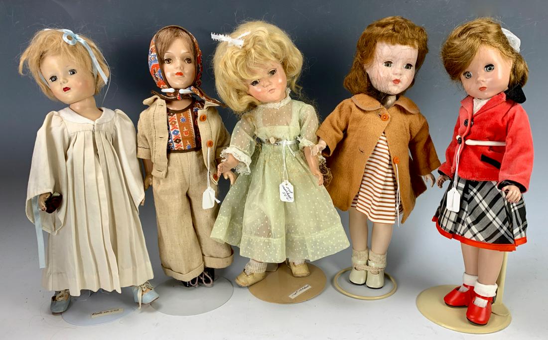 5 Vintage Hard Plastic Dolls (1 of 1)