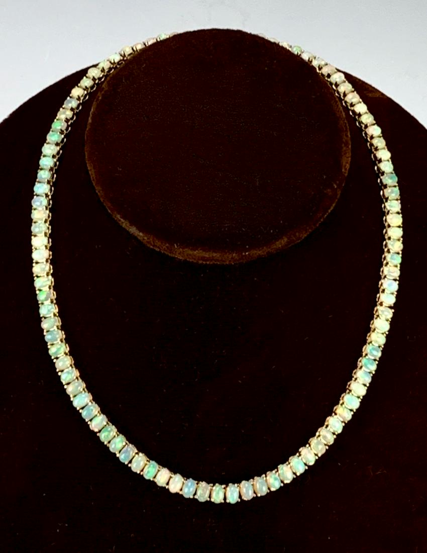 14k Yellow Gold 25 Oval Opal Cabochon Necklace (1 of 1)