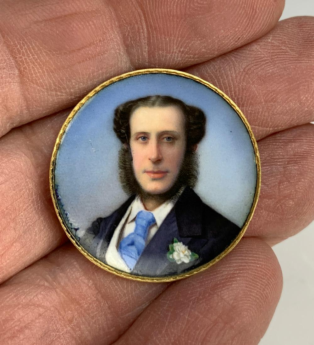 Early Portrait Enamel Painting on Gold (Tested) (1 of 2)