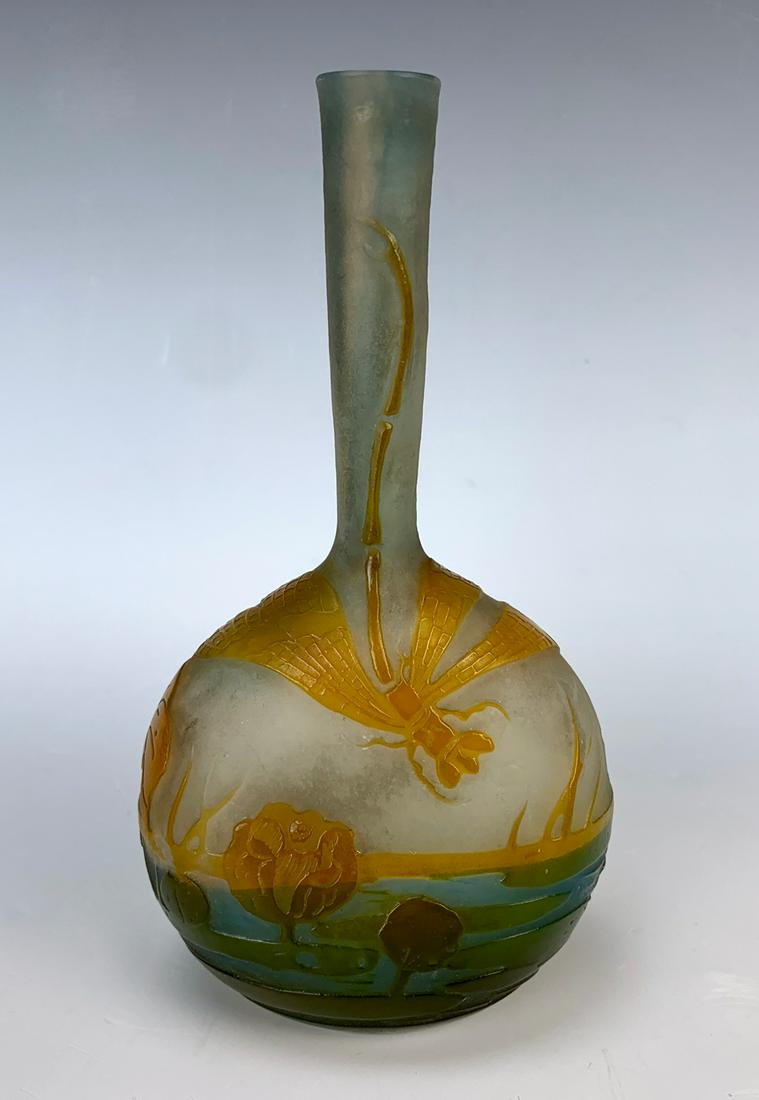 Galle "Dragonfly" Cameo Glass Vase (1 of 5)