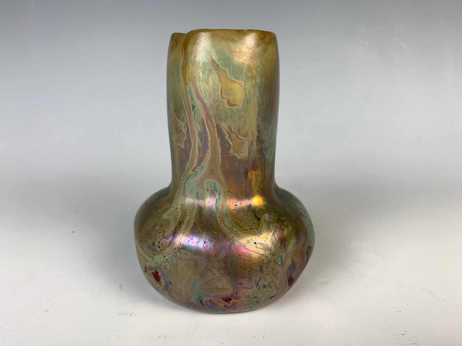 Clement Massier Iridescent Ceramic Vase (1 of 2)