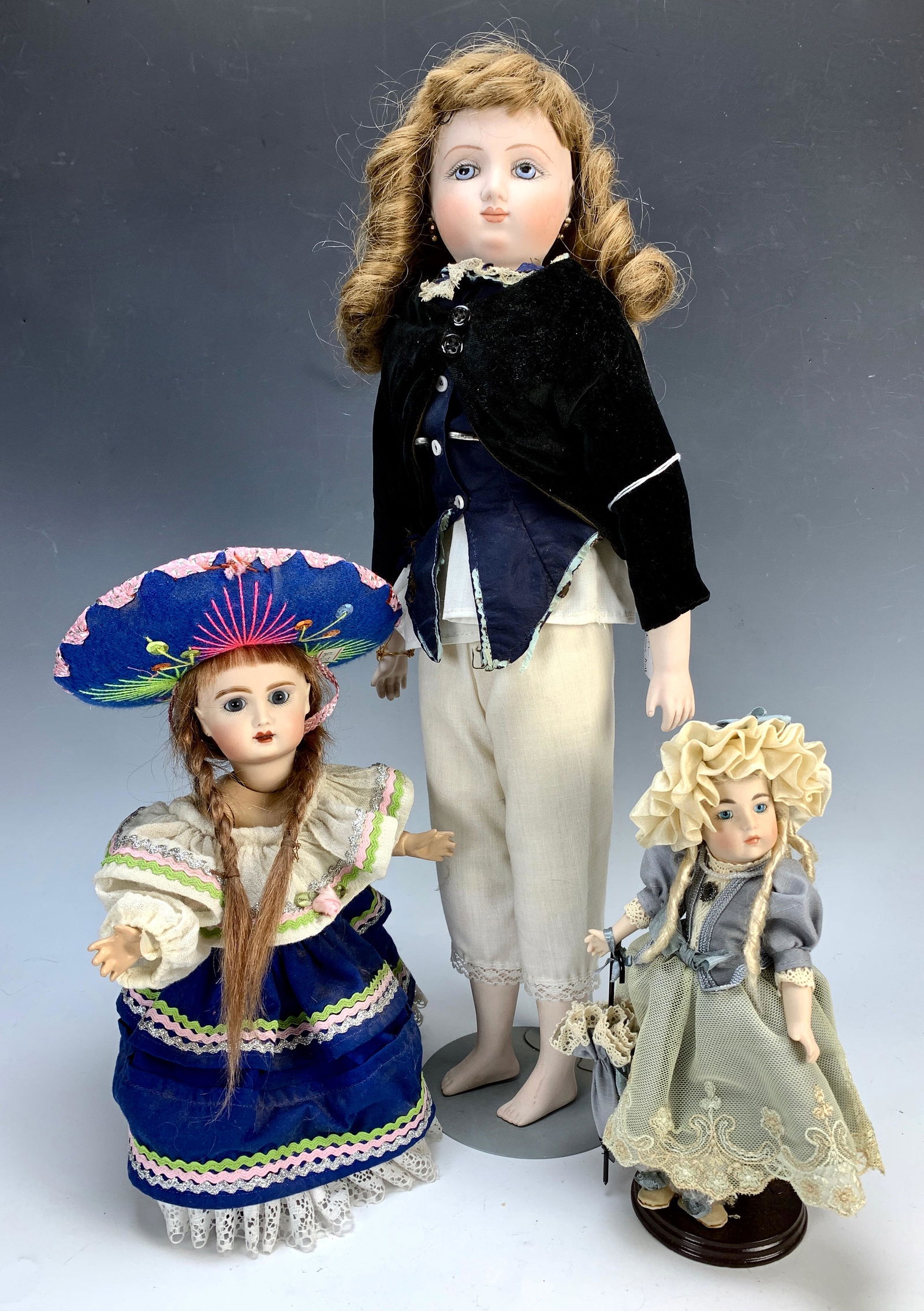 Lot of 3 Repro Bisque Dolls (1 of 1)