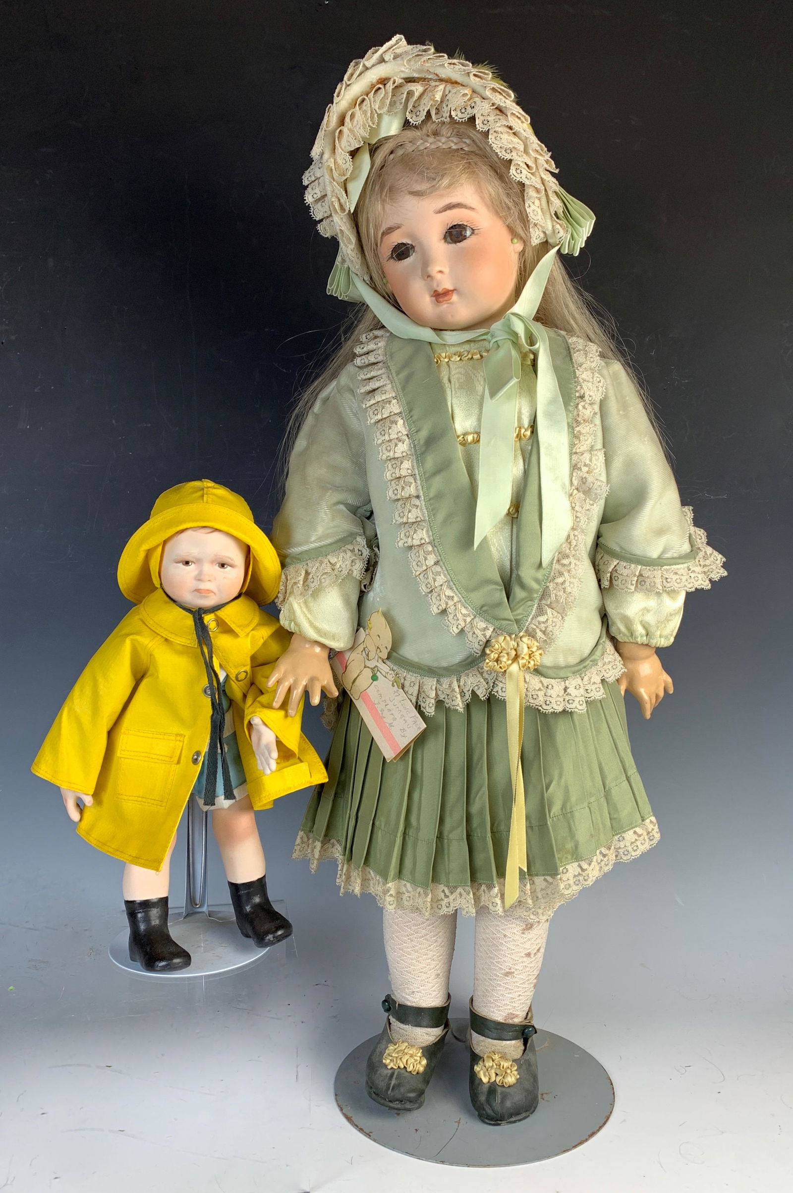 2 Repro Bisque Head Dolls (1 of 1)