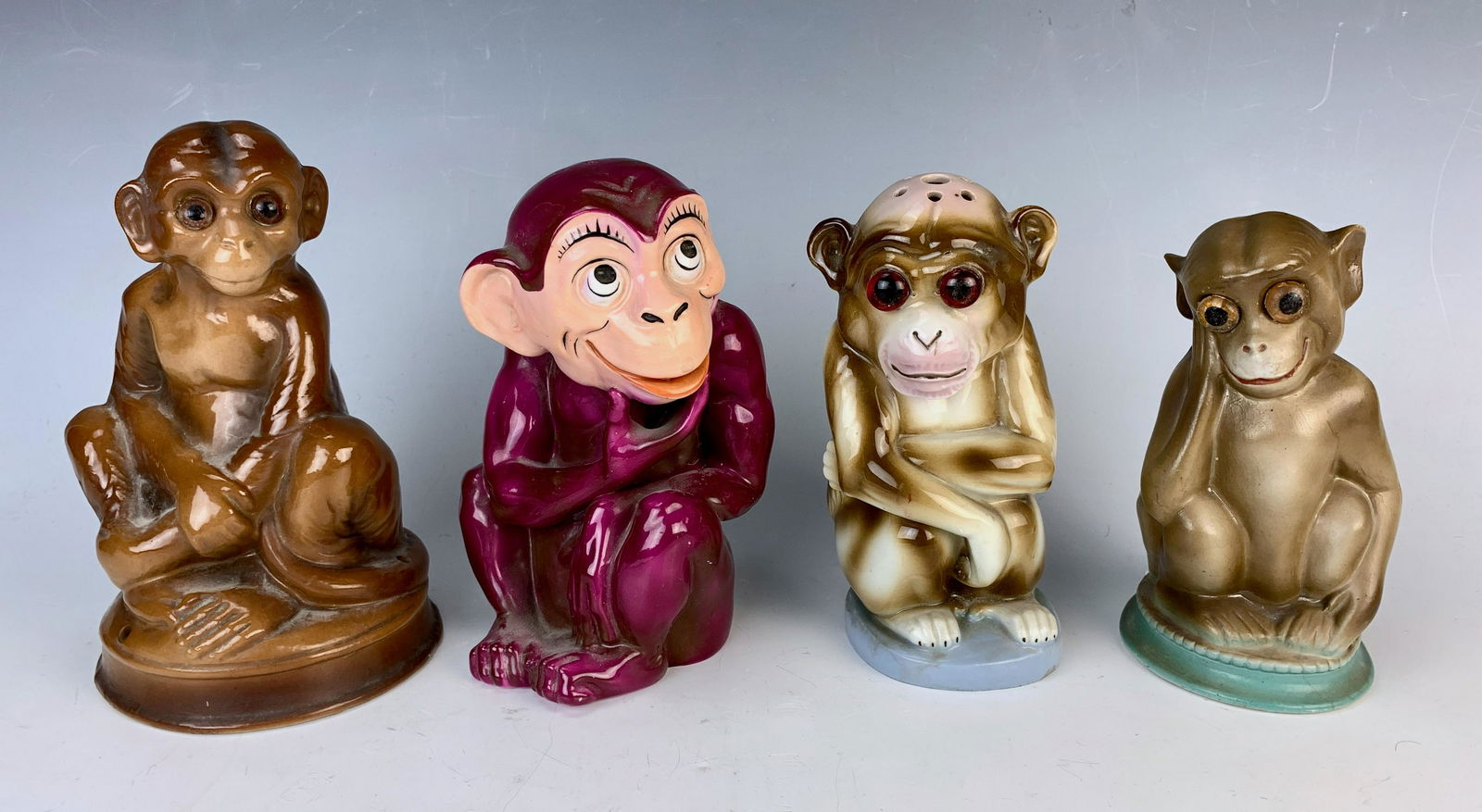 Four Vintage Figural Monkey Perfume Lamps (1 of 3)
