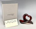 Lalique Red Ribbon Heart Paperweight