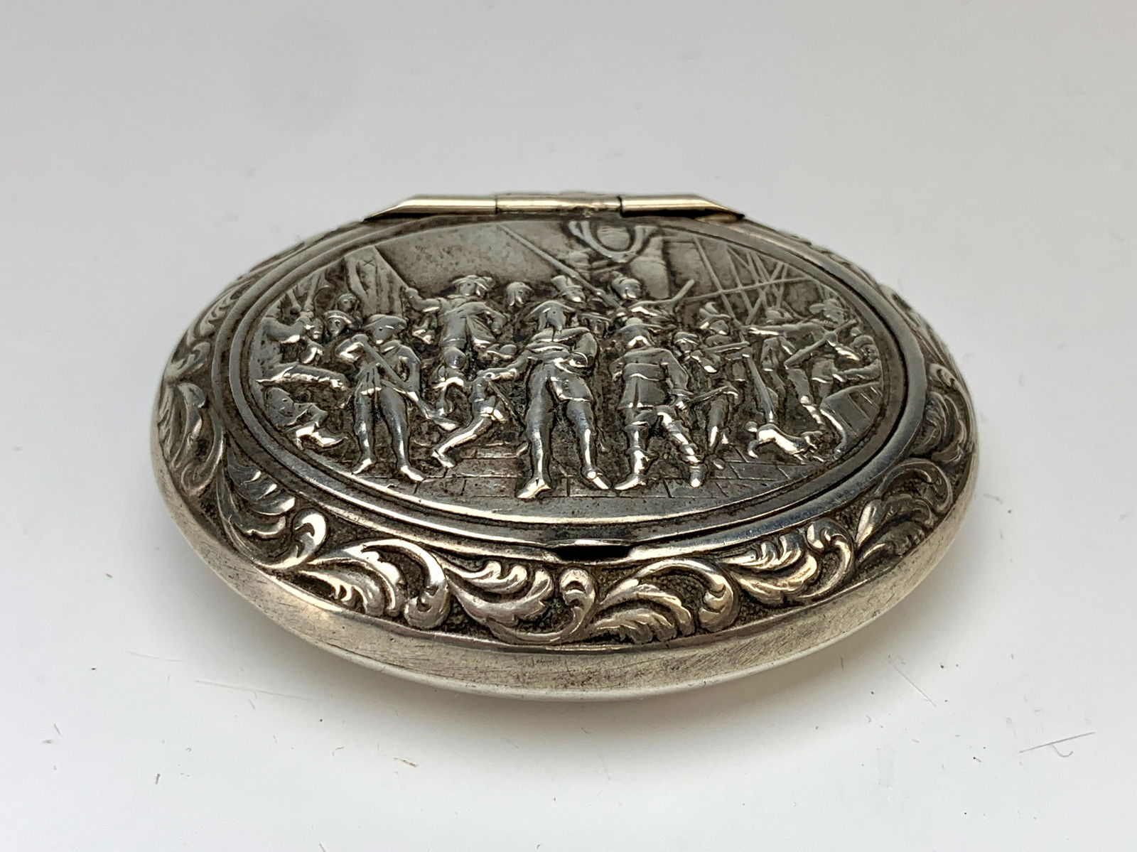 Antique Dutch Scenic Silver Pill Box (1 of 4)