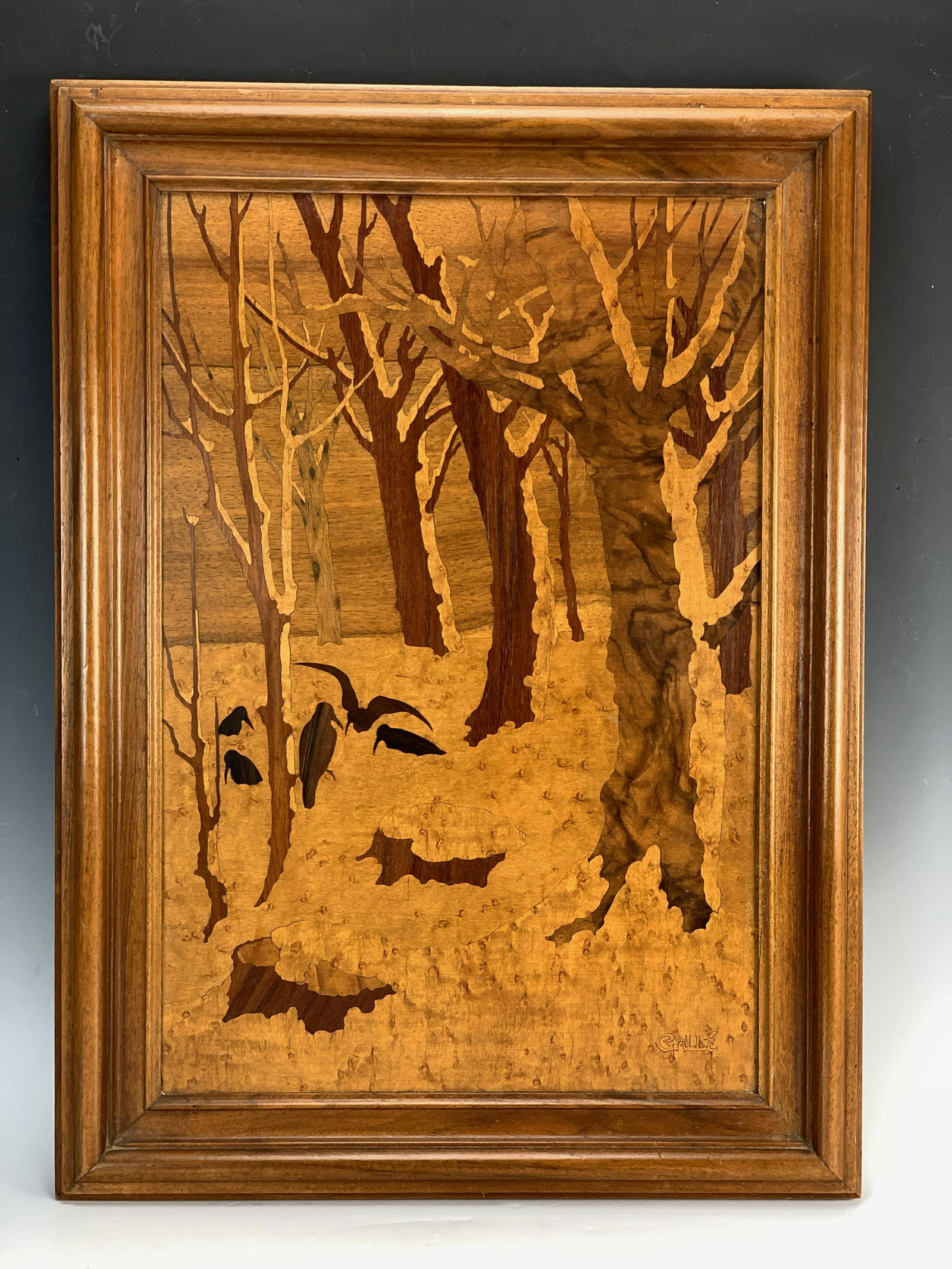 Emile Galle Marquetry Landscape Panel (1 of 4)