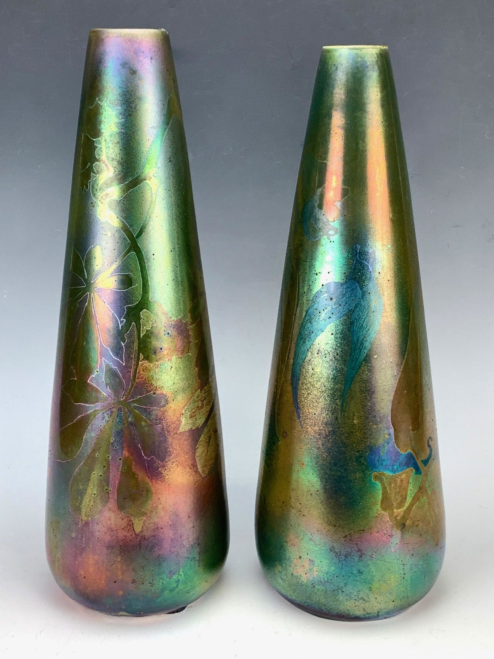 Rare Pair Clement Massier Iridescent Vases (1 of 10)