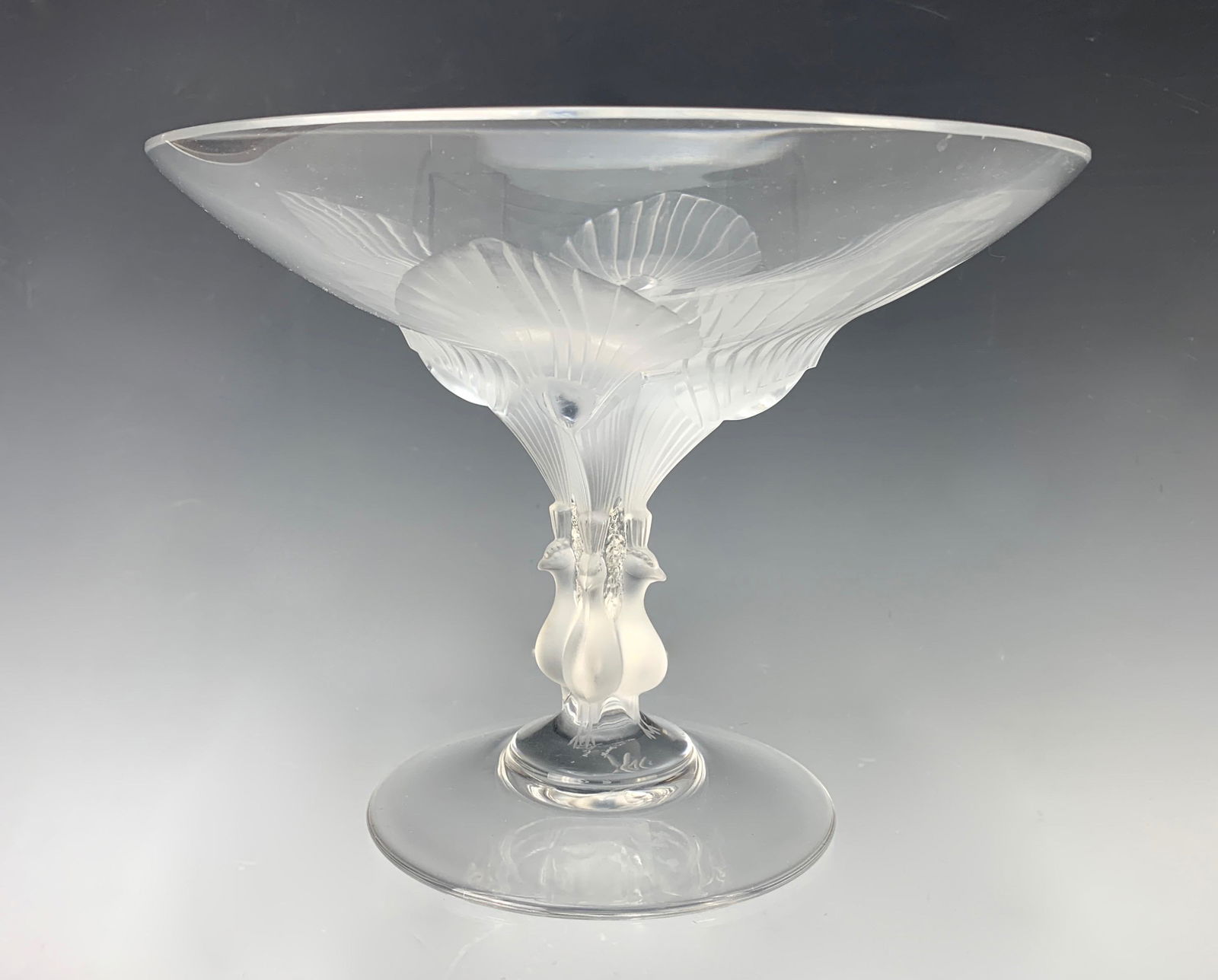 Lalique Crystal Peacock Tazza (1 of 3)