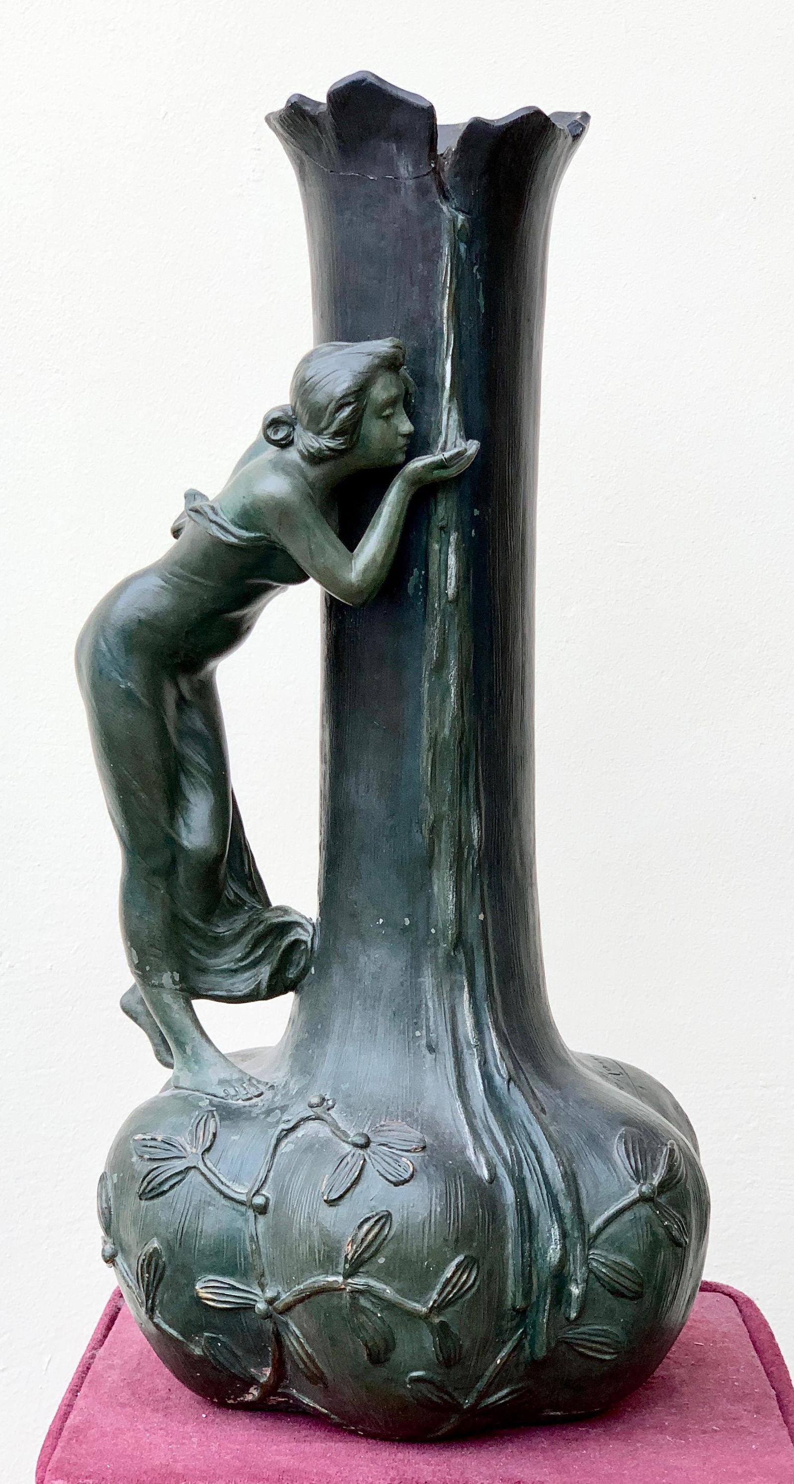 Aristide DeRanier Figural Art Nouveau Vase (1 of 1)