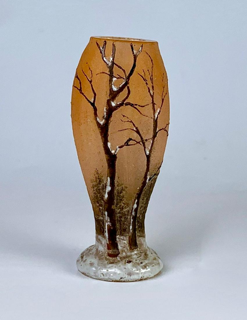 Rare Daum Nancy Miniature Winter Scene Vase (1 of 1)