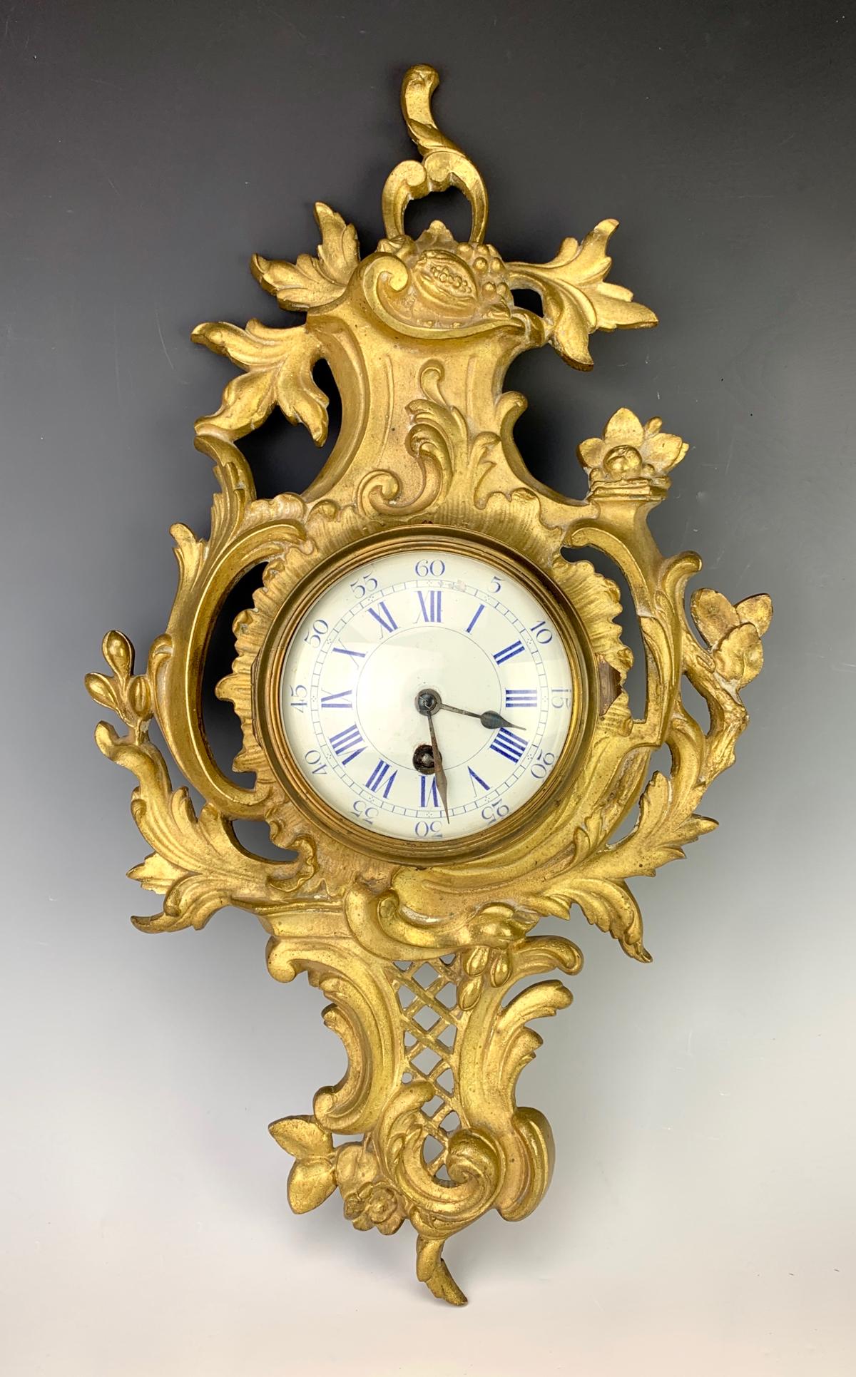 Louis XV Gilt Bronze Cartel Clock (1 of 1)