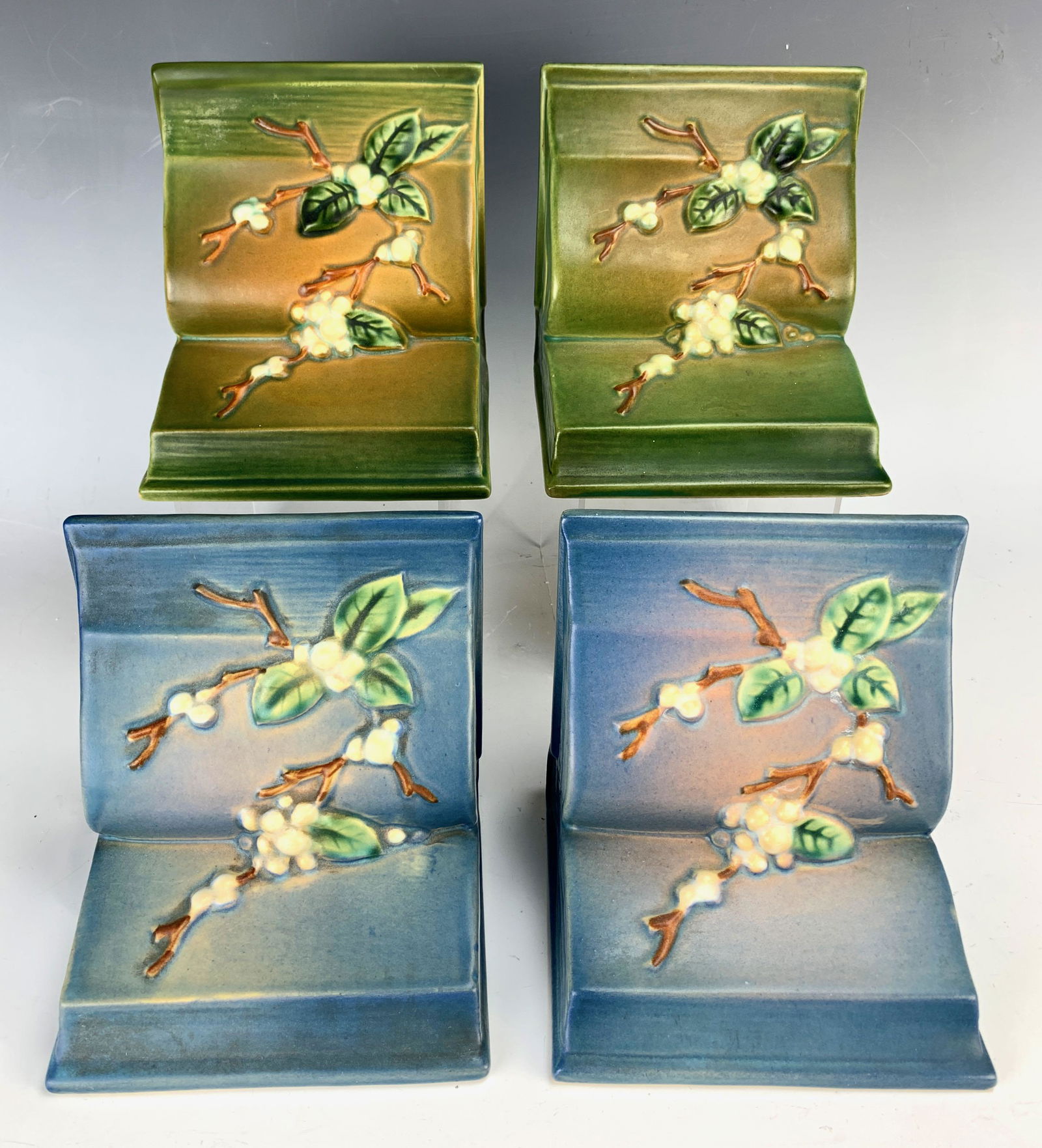 Group of 2 Pairs of Roseville Pottery "Snowberry" (1 of 5)