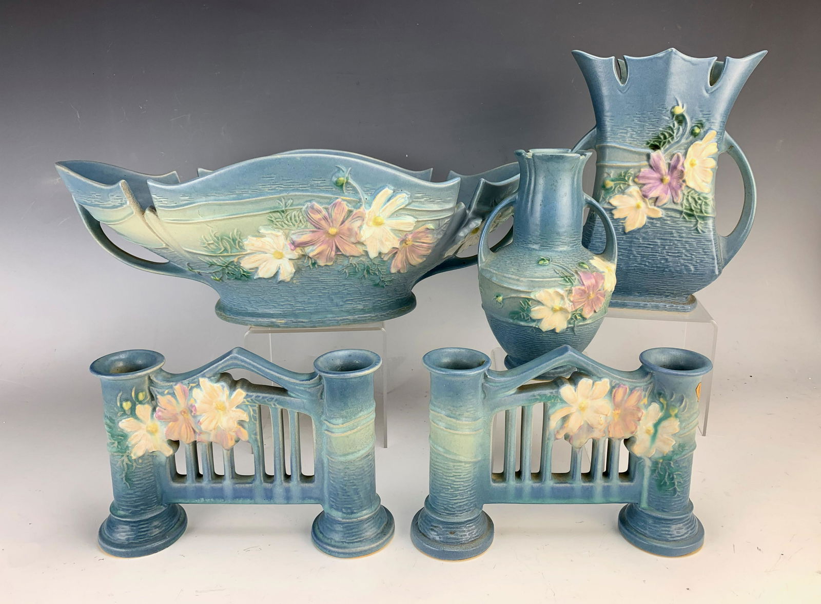 Group of Roseville "Cosmos" Pottery C. 1940 (1 of 7)