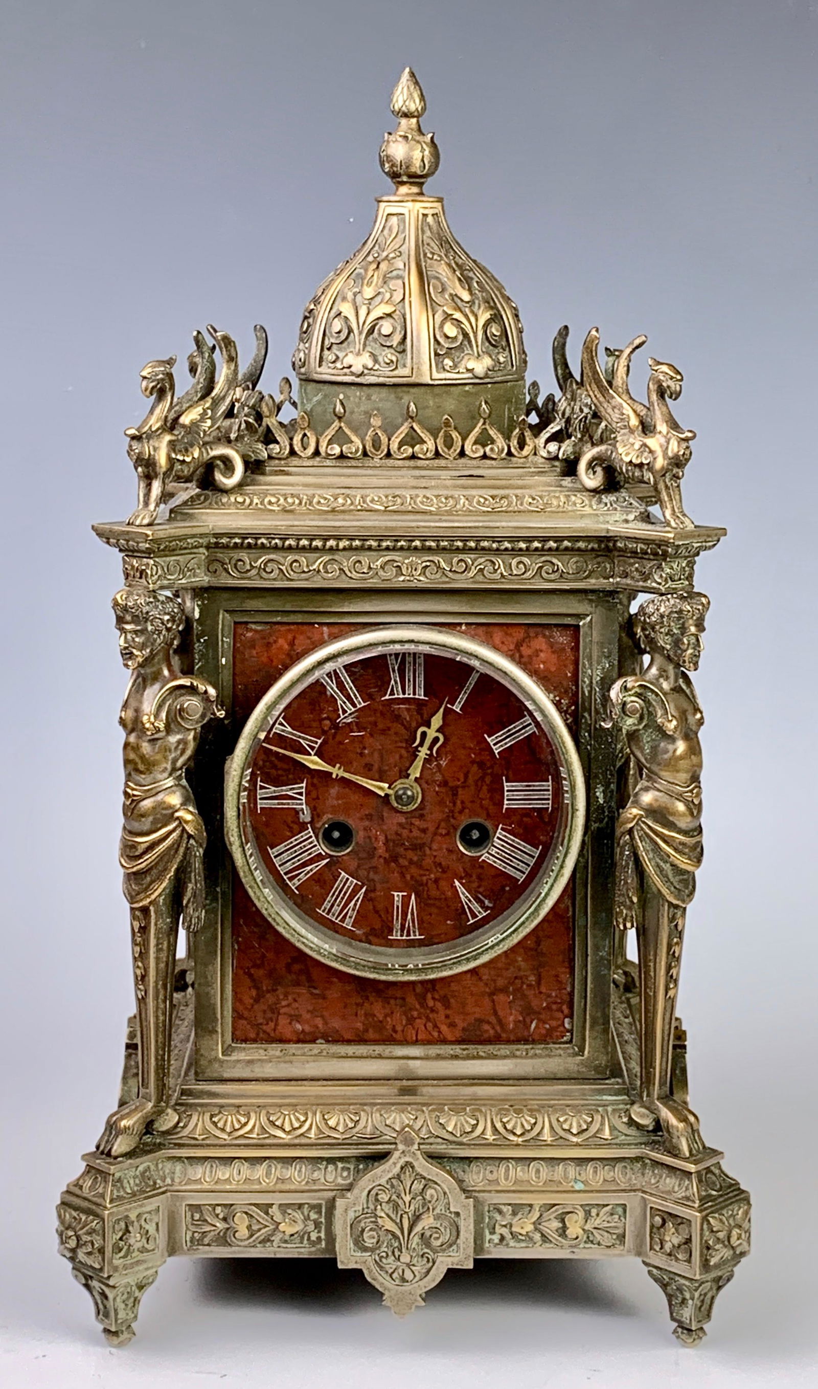 Tiffany & Co. Bronze Satyrs & Griffins Clock (1 of 7)