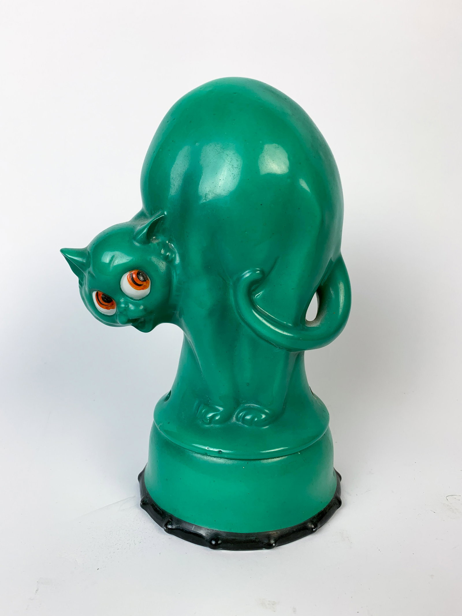 Porcelain Halloween Cat Night Light C.1930's (1 of 3)