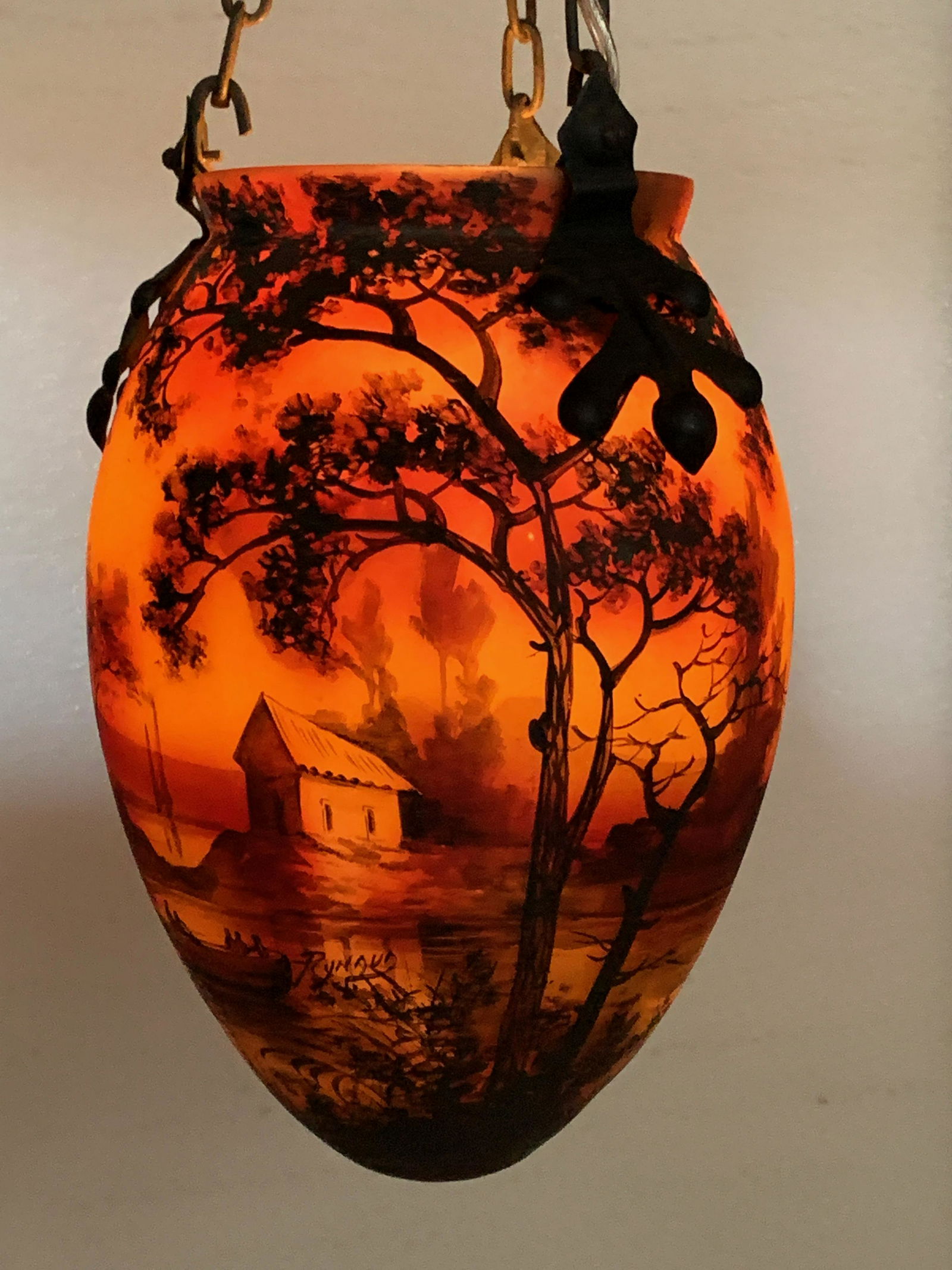 Jean Simon Peynaud Art Glass Hanging Lamp (1 of 8)