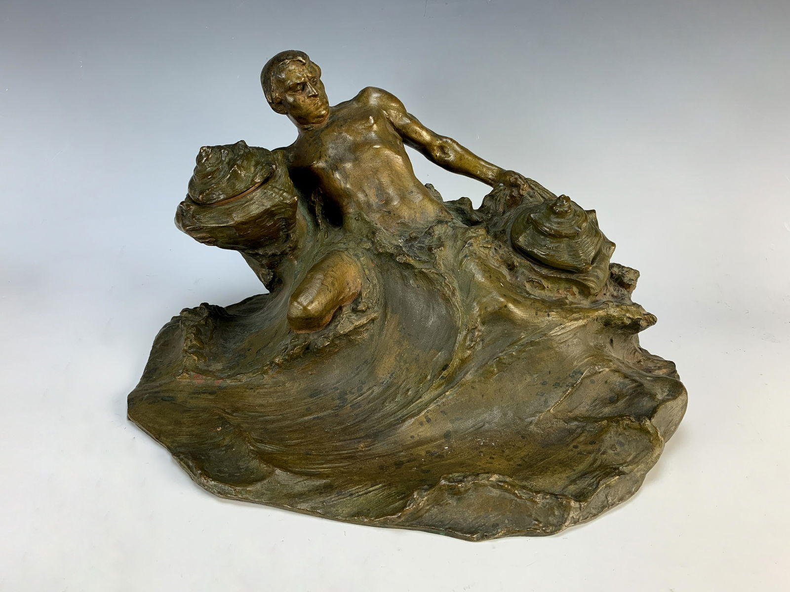 Hans Muller (1873-1937) Art Nouveau Bronze Inkwell (1 of 3)