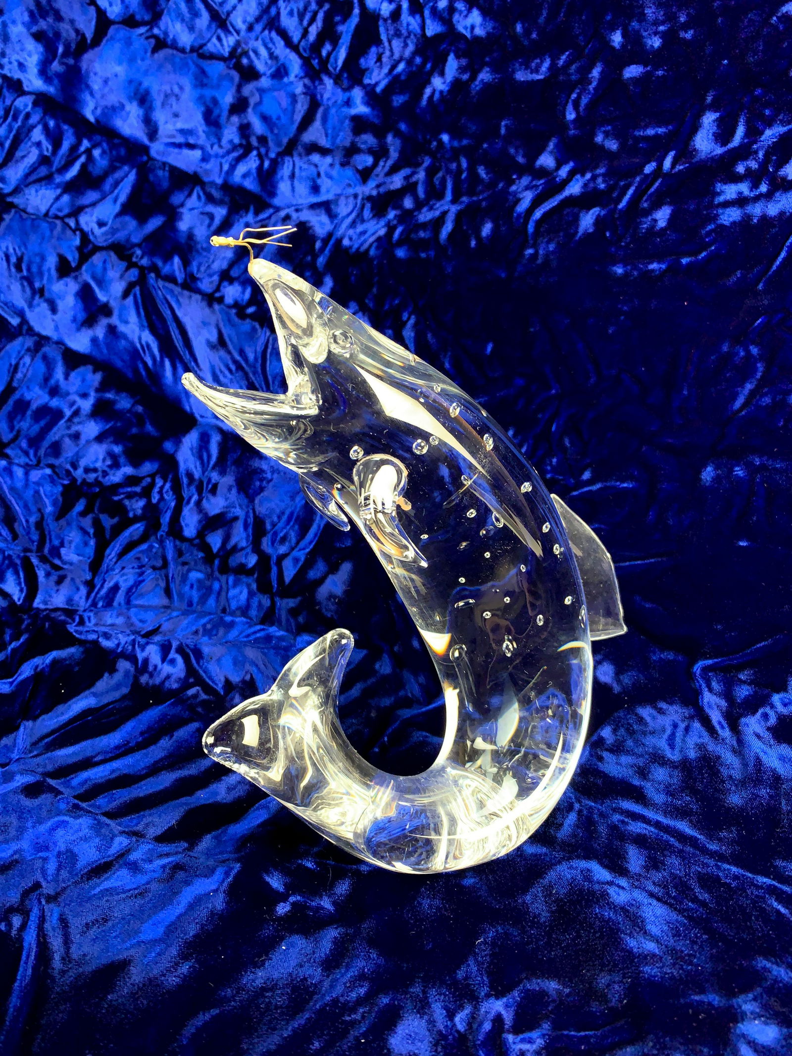 Steuben Glass Figure of a Trout and 18k Gold Fly (1 of 5)