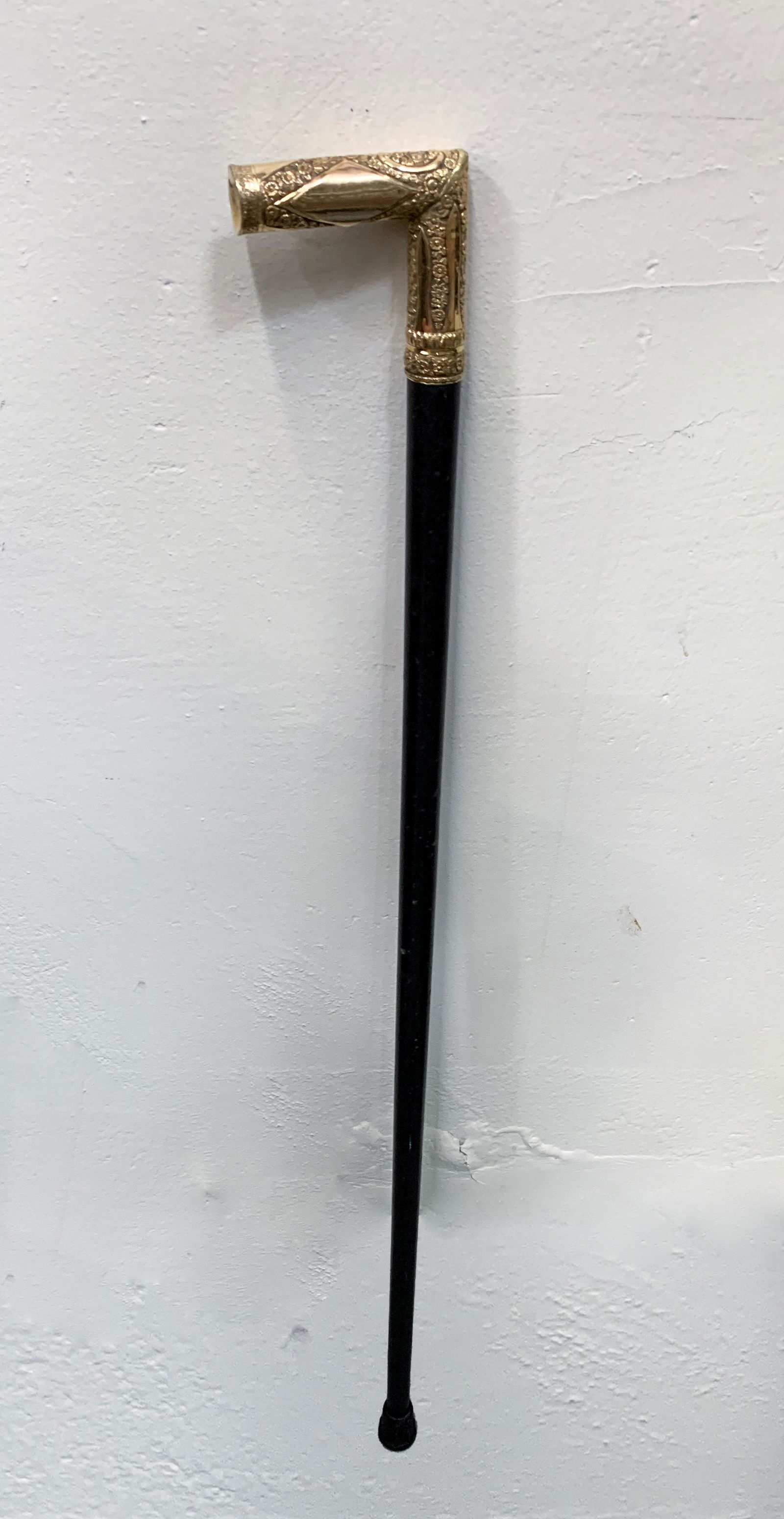 Antique Victorian Gold Filled Wood Cane/Walking Stick (1 of 5)