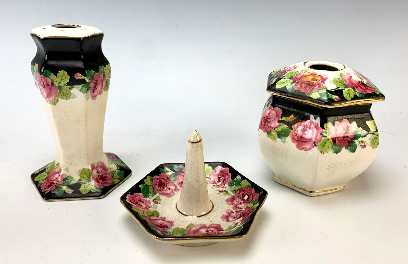 3 Pc Vanity Set Ringholder Hair Receiver&Hatpin Ho (1 of 2)