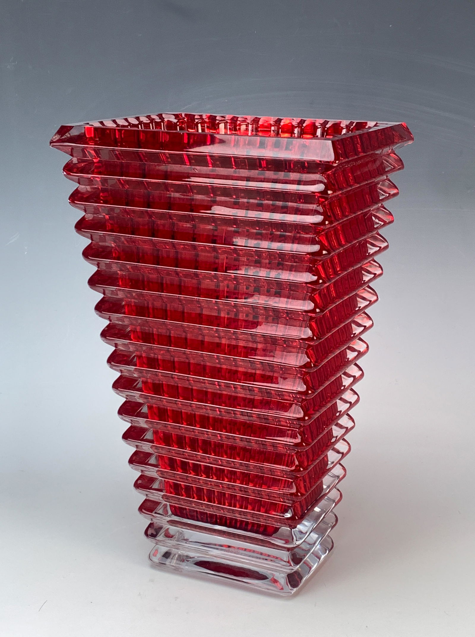 Baccarat "Red" Rectangular "Eye" Vase (1 of 3)