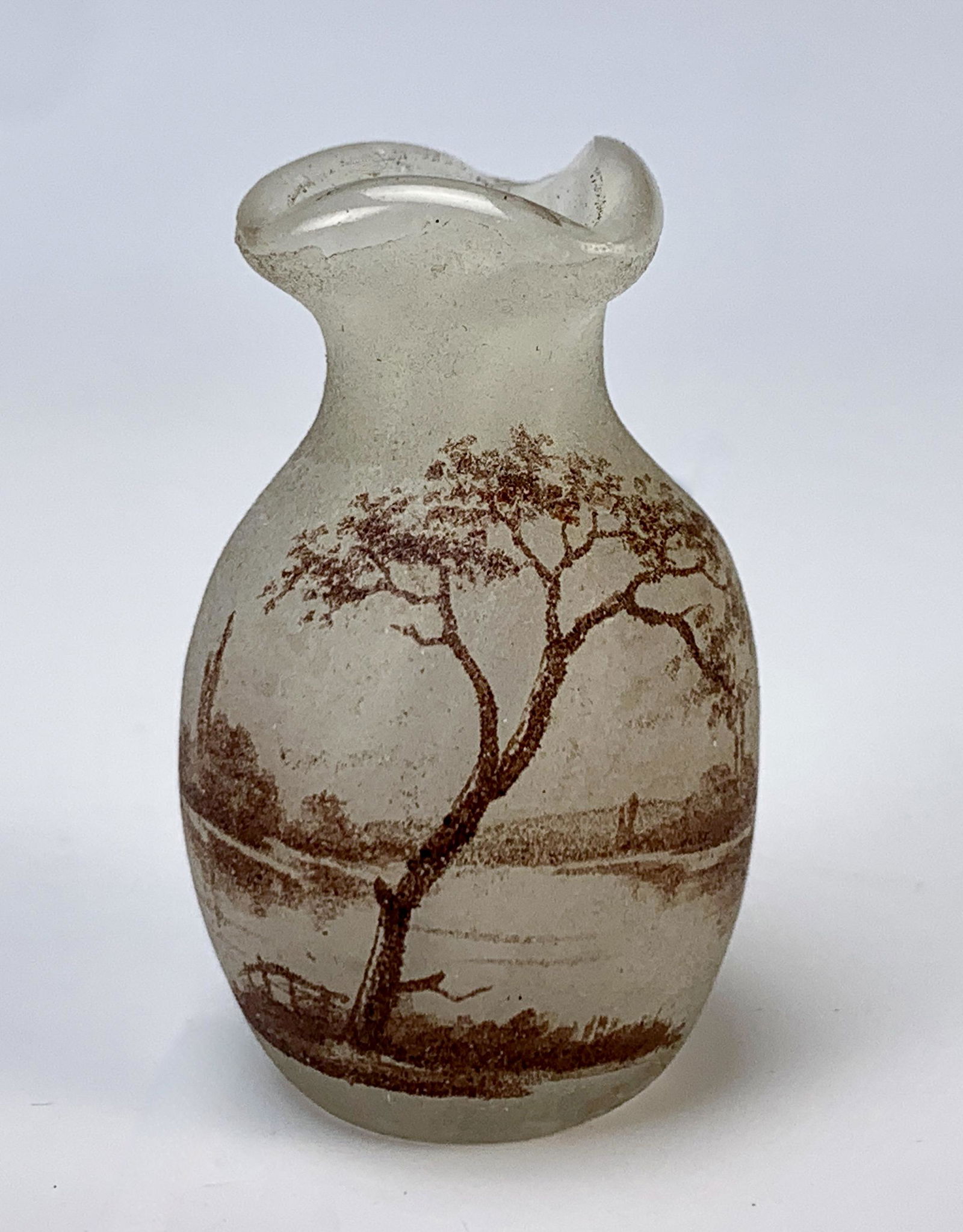 Daum Nancy Art Glass Miniature Landscape Vase (1 of 4)