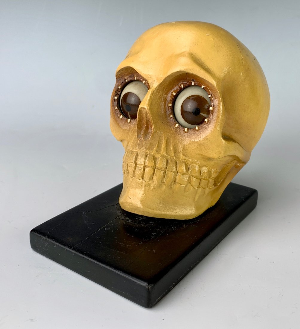 J Oswald Rolling Eyes Skull Clock w/ Markers (1 of 4)