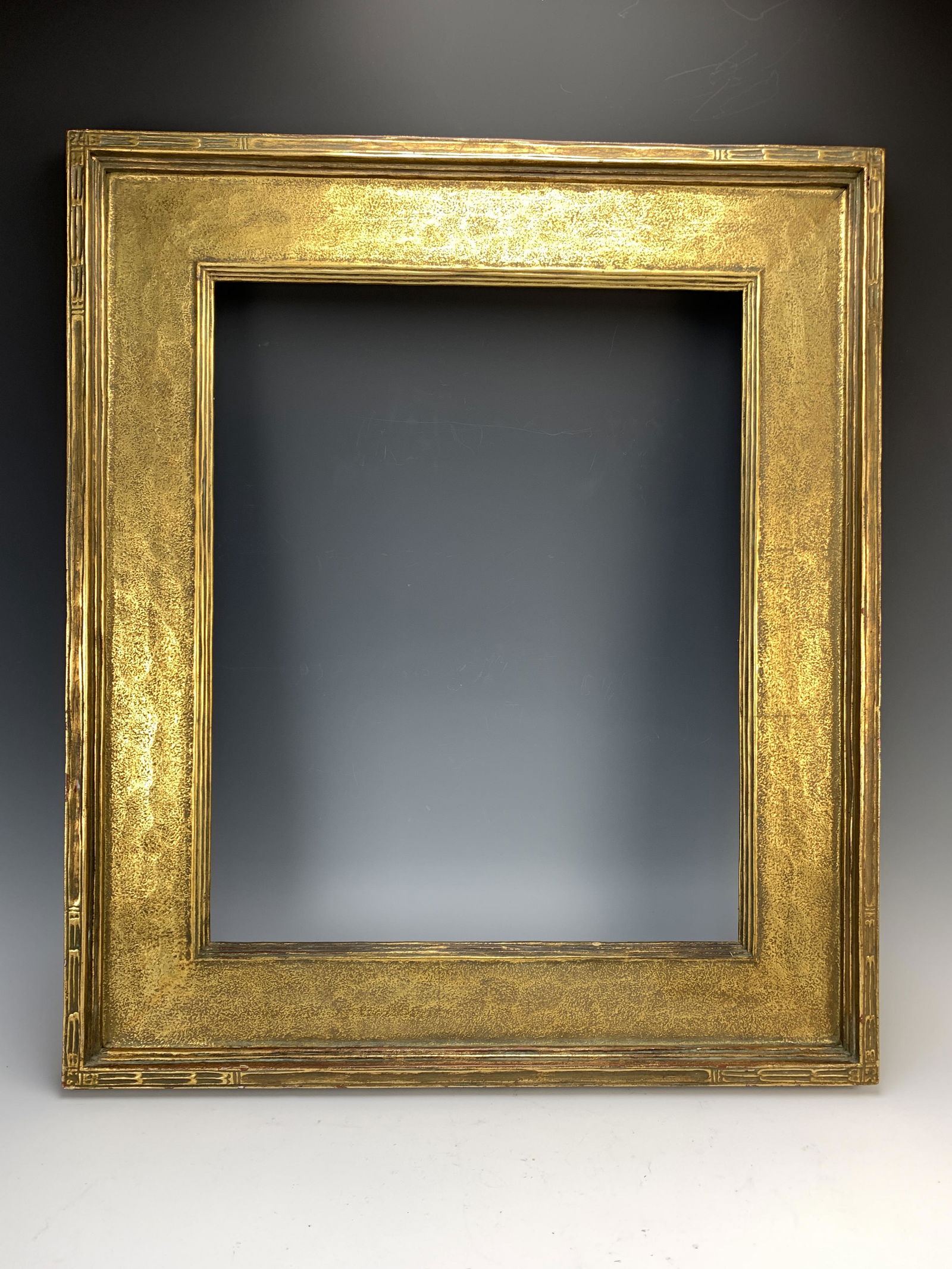 Rare Signed Carrig-Rohane Frame: 1924, a fine Carrig-Rohanne frame from a local estate, gilt impressionist frame by Boston artist frame maker Hermann Dudley Murphy from Marlborough, Massachusetts. Charles Prendergast and talented woo