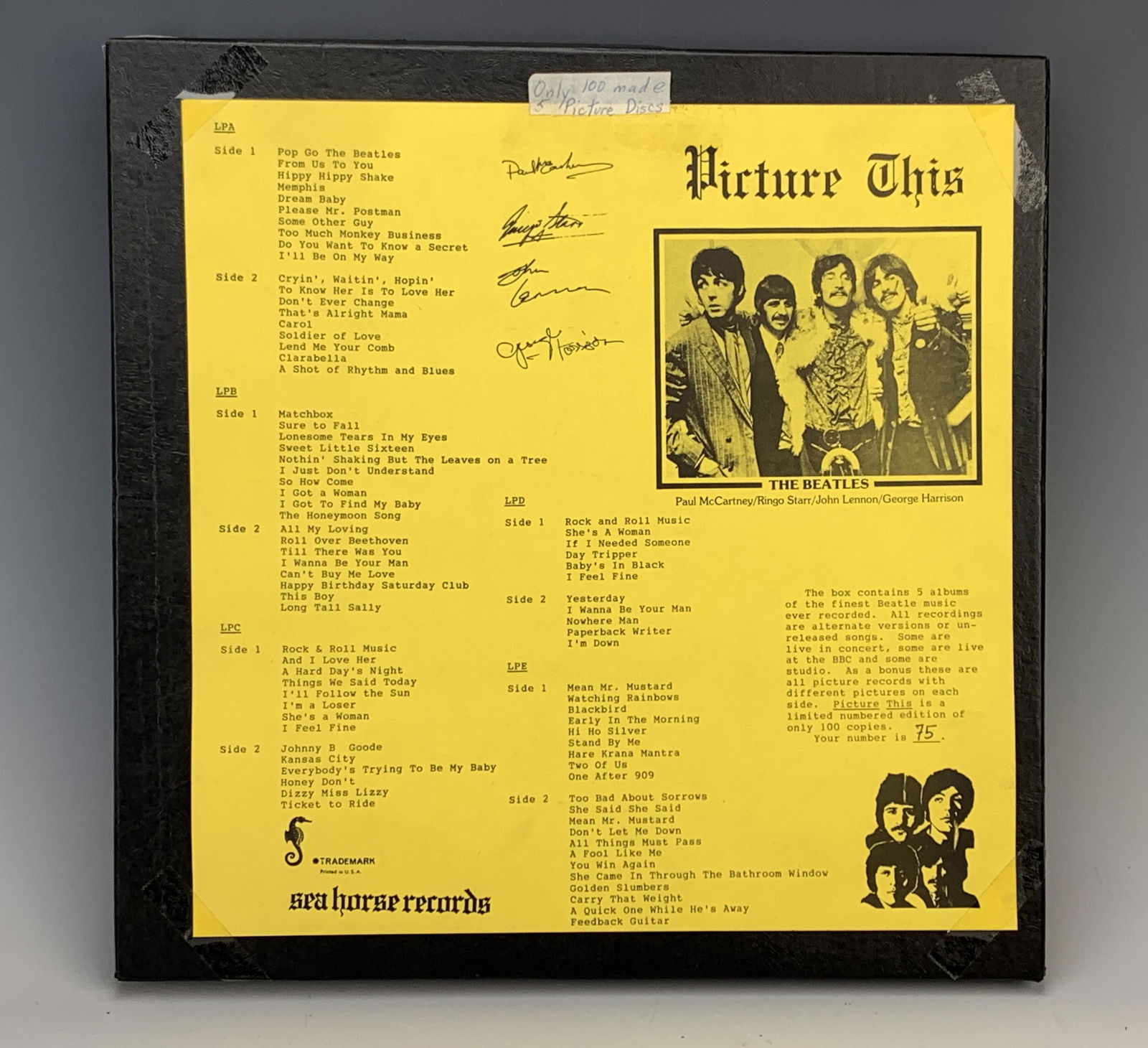 Beatles "Picture This" 5 Albums w/Their Faces (1 of 2)