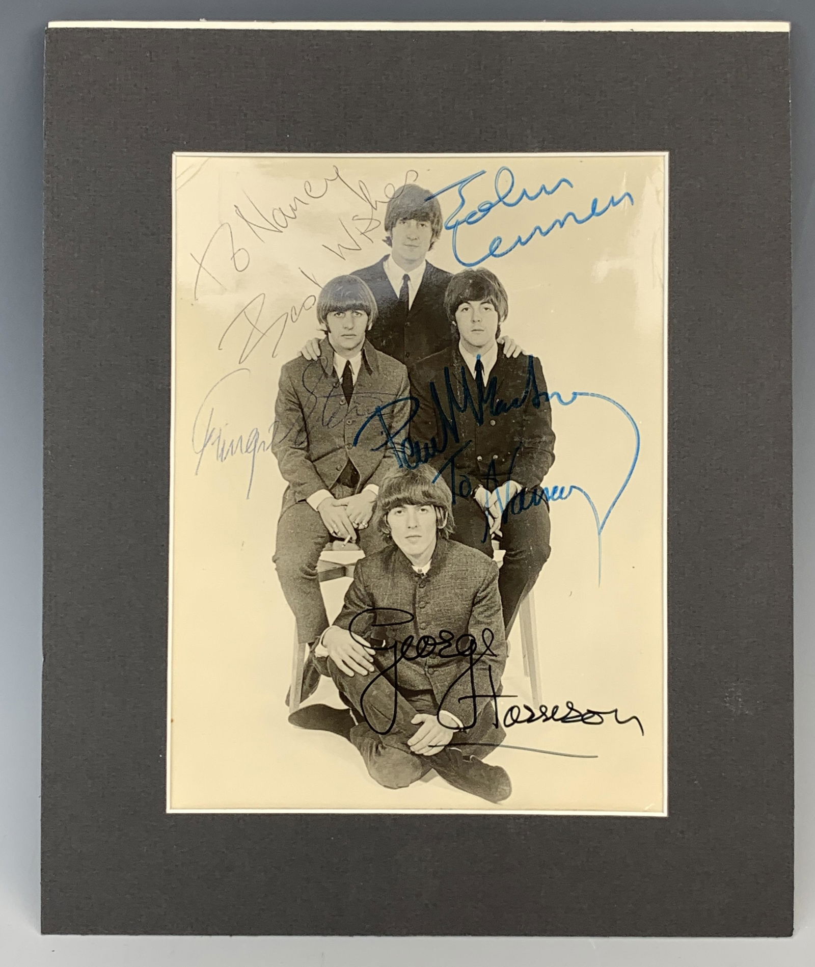 Vintage Autographed Photograph of The Four Beatles (1 of 3)