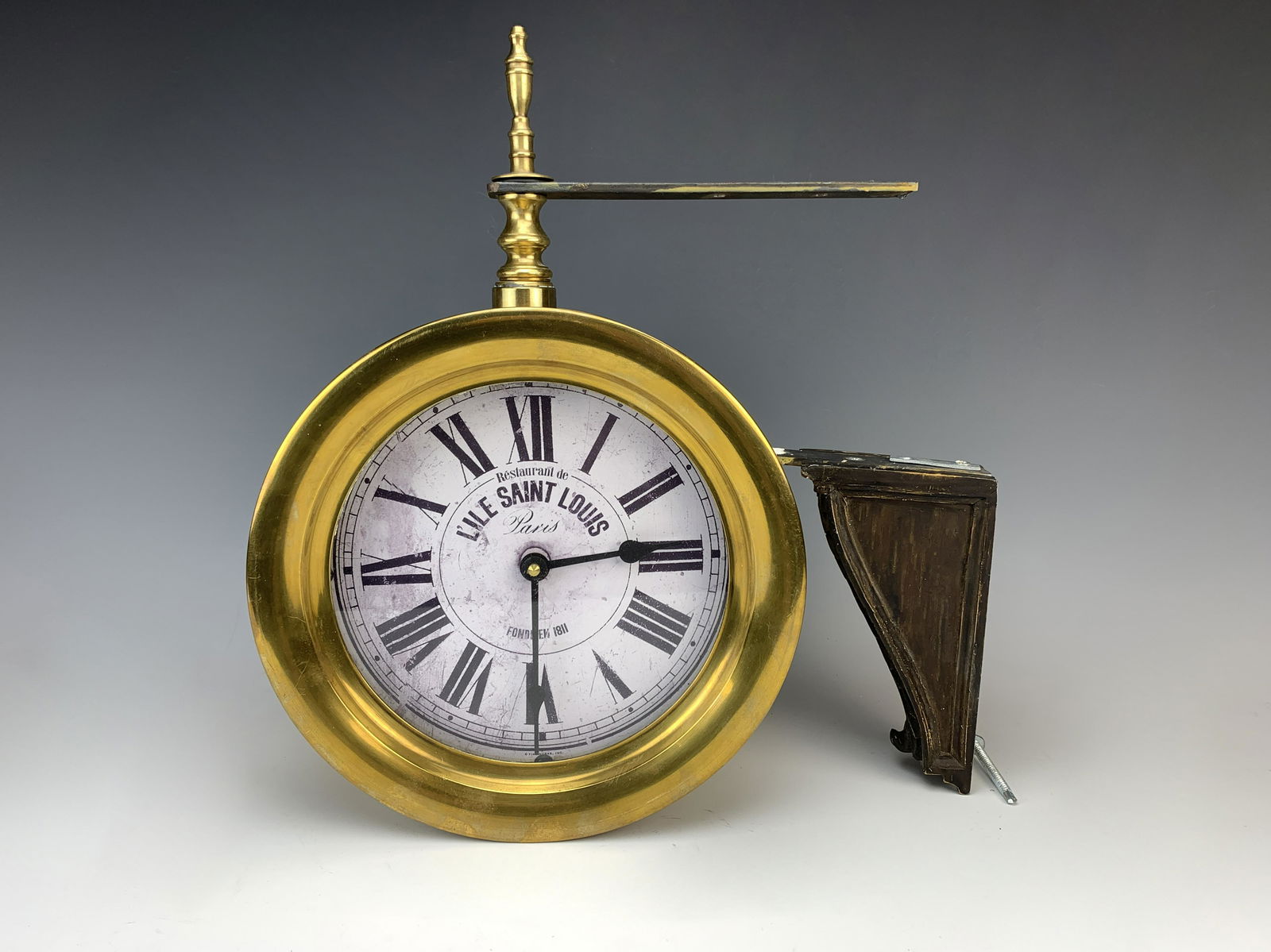 Brass Two Sided Advertising Clock (1 of 2)