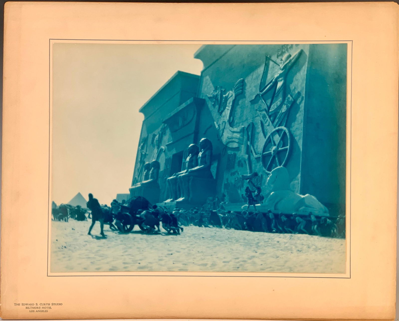 Edward Curtis Blue Tone of a Slave Moving a Sphinx (1 of 3)